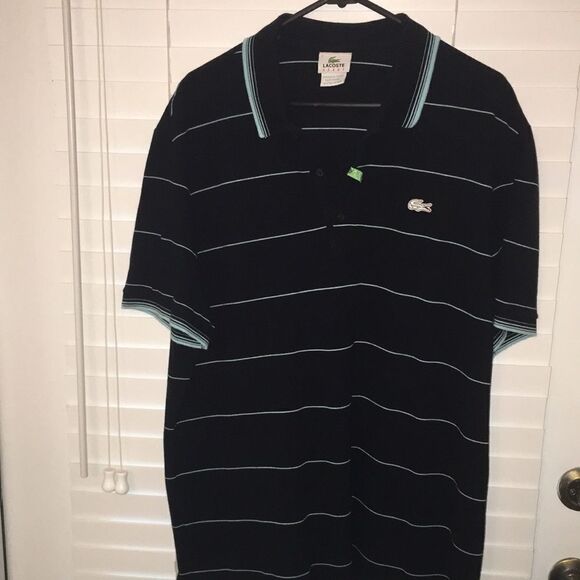 Lacoste Other - Blue stripe Lacoste Sport Authentic Devanlay Golf Polo Tennis Novak wears Shirt